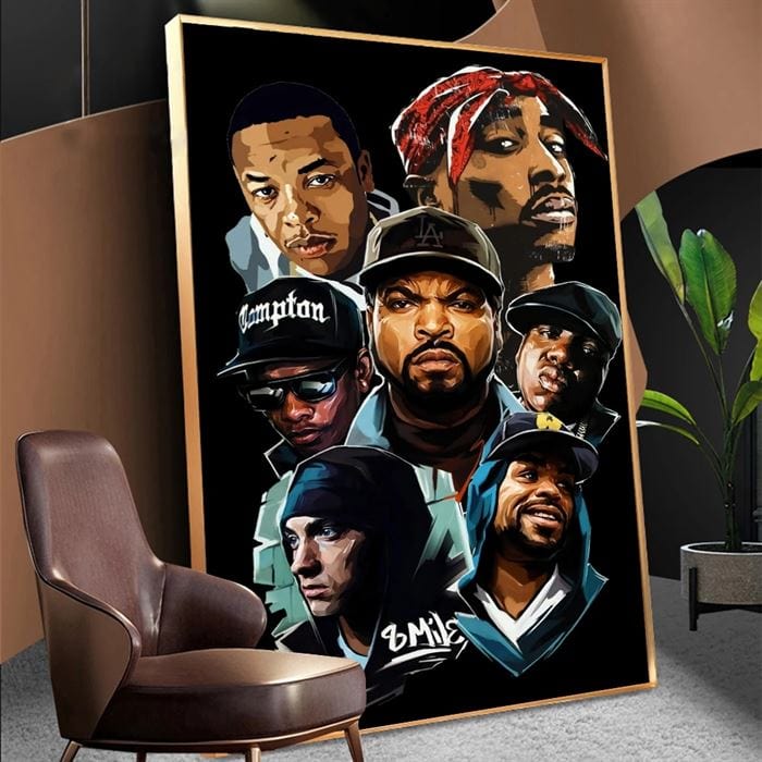 Pac, Cube, Dre, Eazy, Meth, EM, BIG canvas