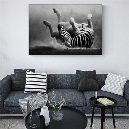 Playful zebra canvas