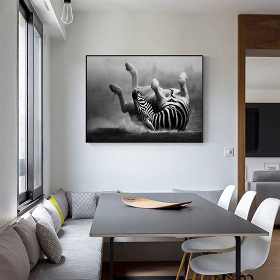 Playful zebra canvas