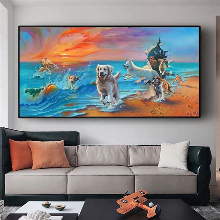 Playfull dogs canvas