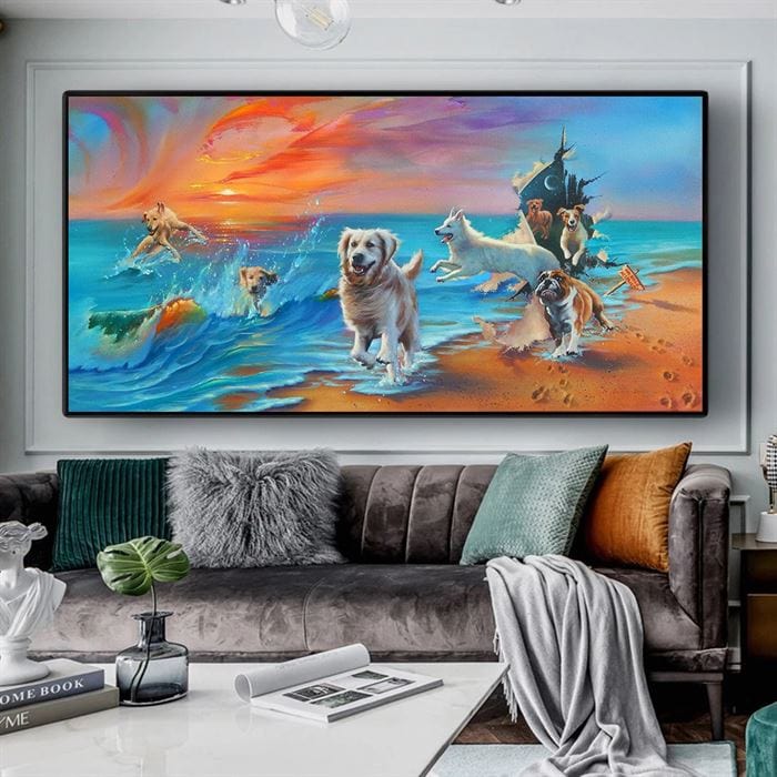 Playfull dogs canvas