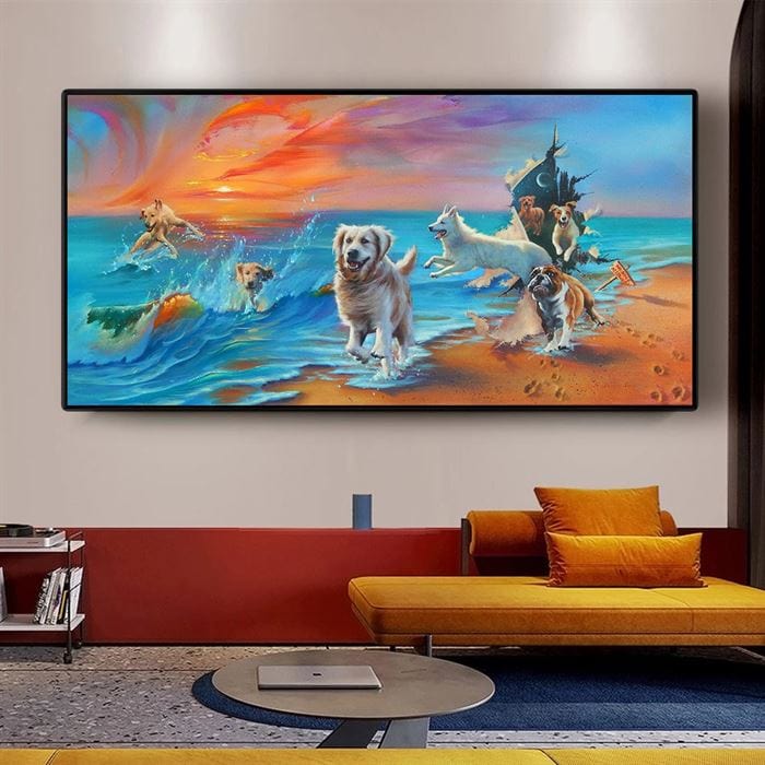 Playfull dogs canvas