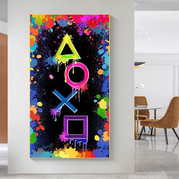 Playstation symbols - artistic canvas