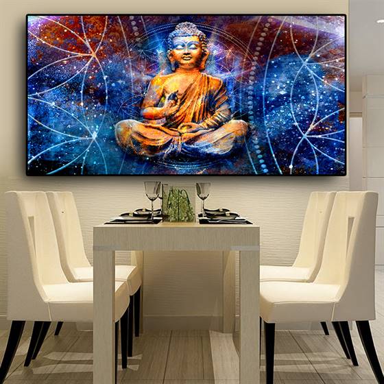Psychedelic zen Lord Buddha canvas