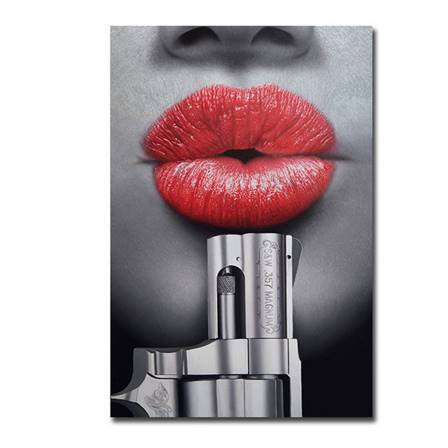 Red lips canvas