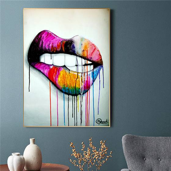 Seductive colorful lips canvas