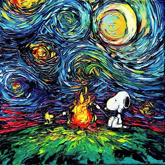 Snoopy and The Stary Night canvas