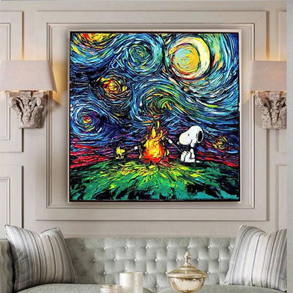 Snoopy and The Stary Night canvas