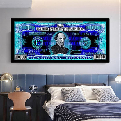 Ten thousand dollar bill canvas