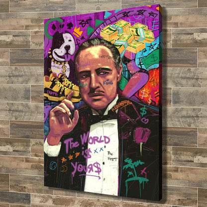 The Godfather graffiti canvas