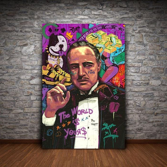 The Godfather graffiti canvas