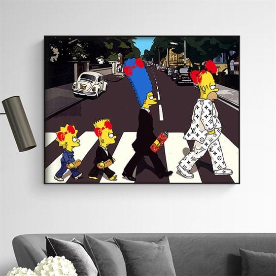 The Simpsons - Abbey road canvas