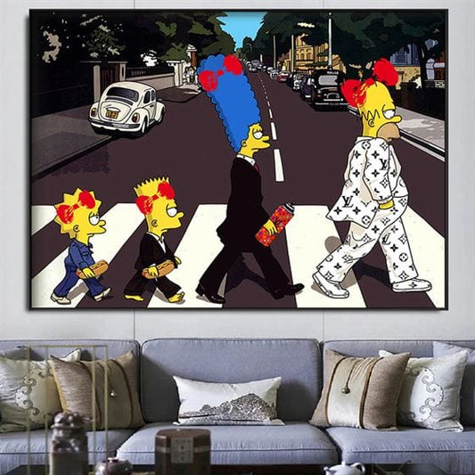 The Simpsons - Abbey road canvas