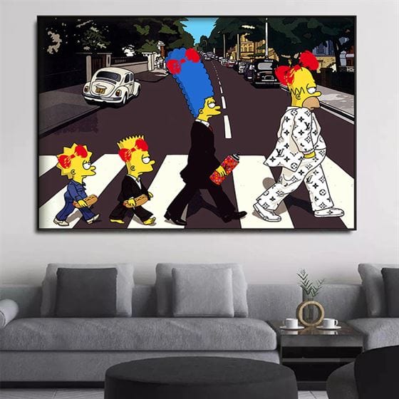 The Simpsons - Abbey road canvas