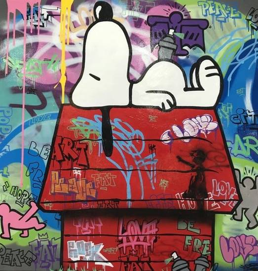 Tired Snoopy canvas
