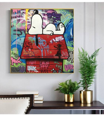 Tired Snoopy canvas