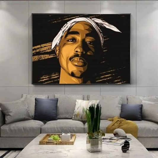 Tupac with a bandana canvas