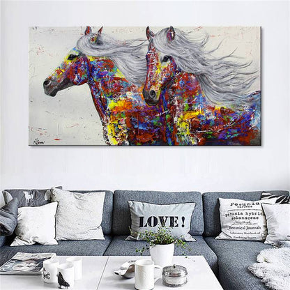 Two horses canvas