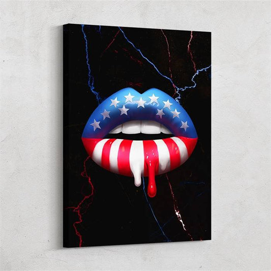 USA lips canvas