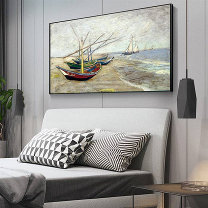 Vincent van Gogh - Fishing boats on the Beach at Saint-Maries canvas