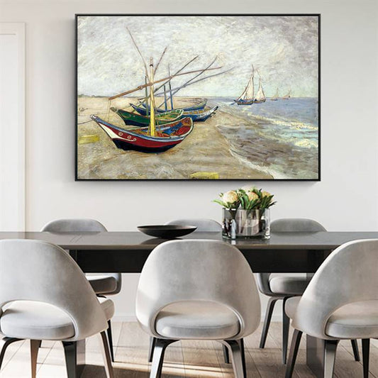 Vincent van Gogh - Fishing boats on the Beach at Saint-Maries canvas