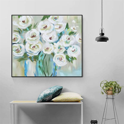 White flowers canvas