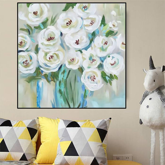 White flowers canvas