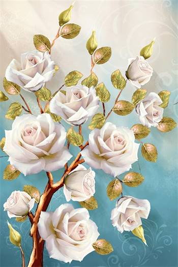 White roses canvas