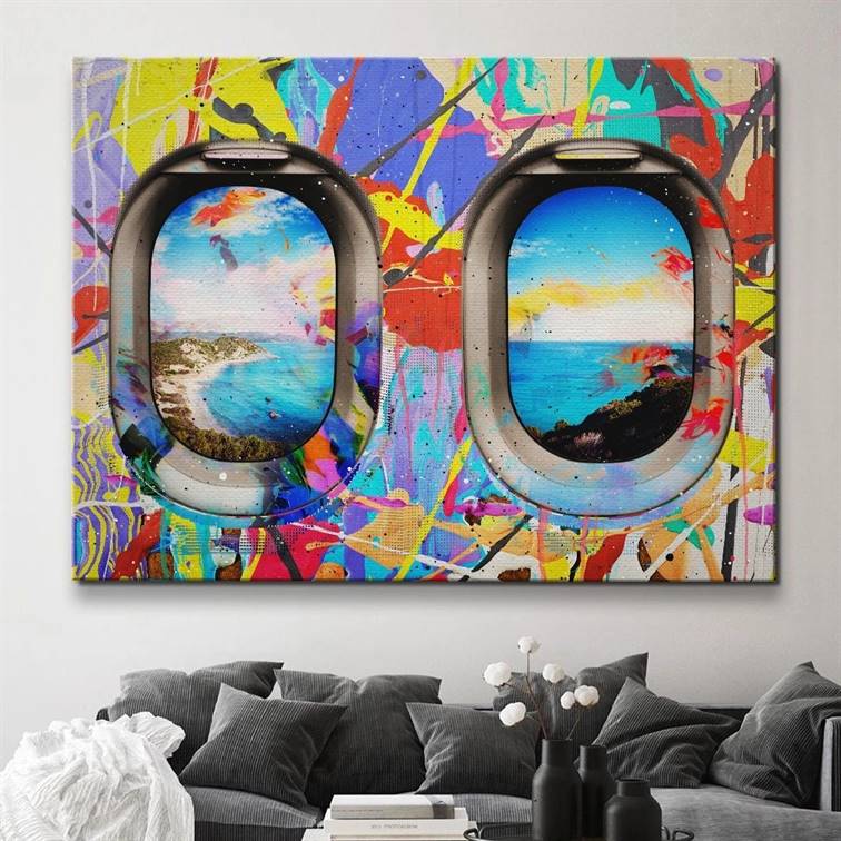 Window seat graffiti canvas