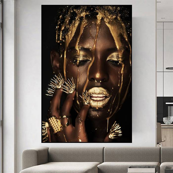 Woman poured with gold canvas