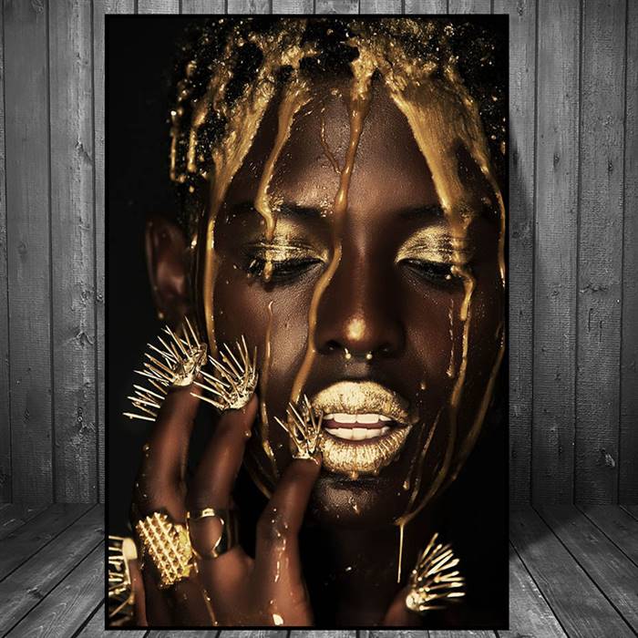 Woman poured with gold canvas