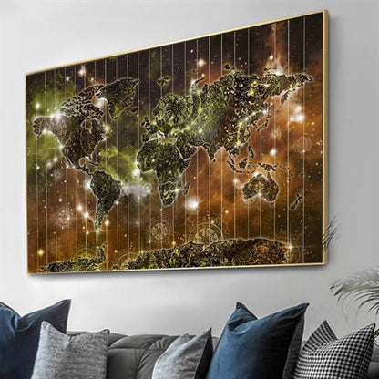 World map with a vintage touch canvas
