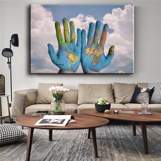 World on my hands canvas